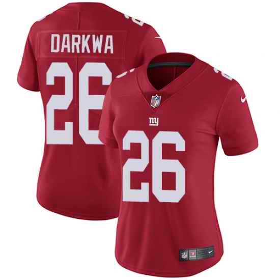 Nike Giants #26 Orleans Darkwa Red Alternate Womens Stitched NFL Vapor Untouchable Limited Jersey